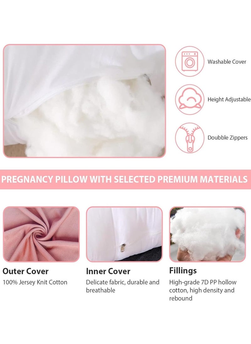 Arabest Pregnancy Pillows for Sleeping, U Shaped Full Body Maternity Pillow with Removable Cover, Support for Back, Legs, Belly for Pregnant Women, 57 Inch Pregnancy Pillow for Women  - Image 4