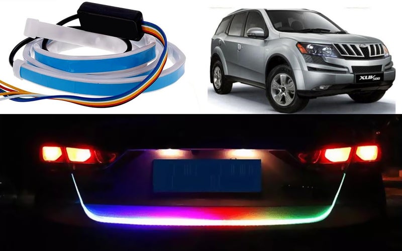 Selifaur 48Inch Ice Blue & Red DRL LED Brake with Side Turn Signal & Parking Indication Trunk | Boot | Dicky Light for XUV 500 - Image 1