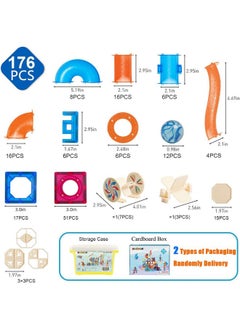 Magblock MAGBLOCK Magnetic Tiles 176Pcs Marble Run Race Track Toy Set STEM Educational Building Blocks Child Brain Development Kit Magnet Construction Toys for Boys Girls Kids Age 7 8 9 10+ Years Old  - Image 5