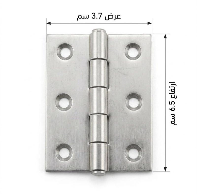 12 Pieces Iron Furniture Hinges Multi-Use Door Cabinet Hardware Fixing Screws Galvanized Hinges Rustproof (Silver Galvanized, 6.5cm) - Image 1