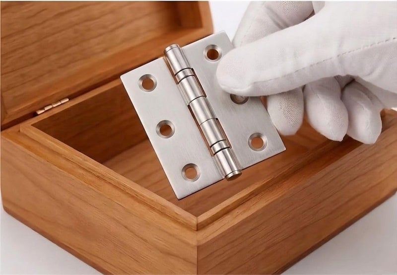12 Pieces Iron Furniture Hinges Multi-Use Door Cabinet Hardware Fixing Screws Galvanized Hinges Rustproof (Silver Galvanized, 6.5cm) - Image 3