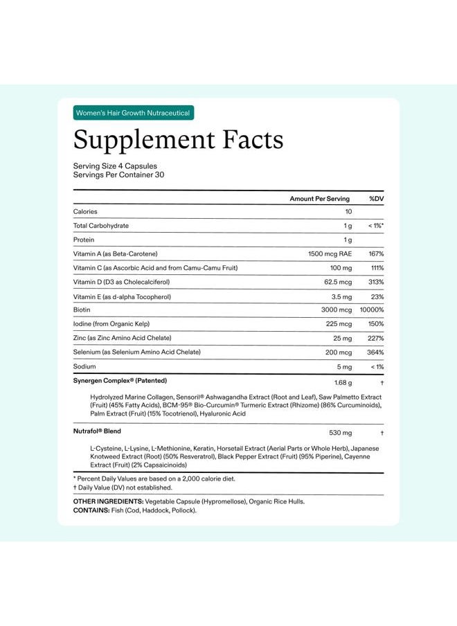 NUTRAFOL - Women's Hair Growth Supplements and Hair Serum, Ages 18-44, Clinically Tested for Visible Thickness and Strength - 1 Month Supply, 1.7 Fl Oz Bottle - Image 1