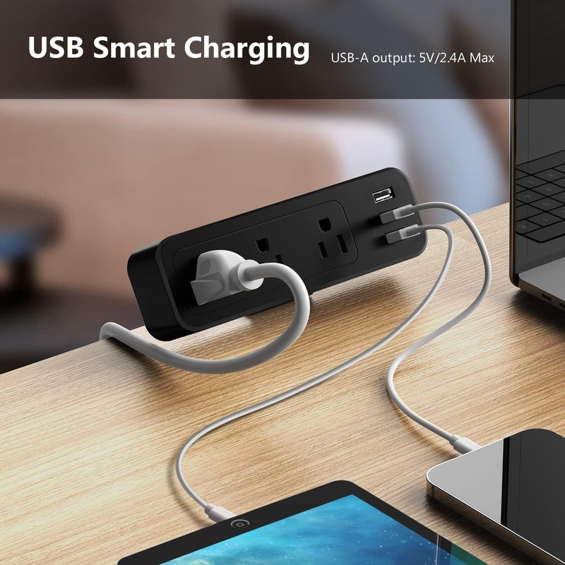 JSVER Desk Power Strip JSVER Desk Clamp Power Strip Desk Mount USB Charging Power Station Desk MultiOutlets 3 AC Outlets 65 ft Extension Cord Desktop Charging Clamp for Home Office Workshop - Image 3