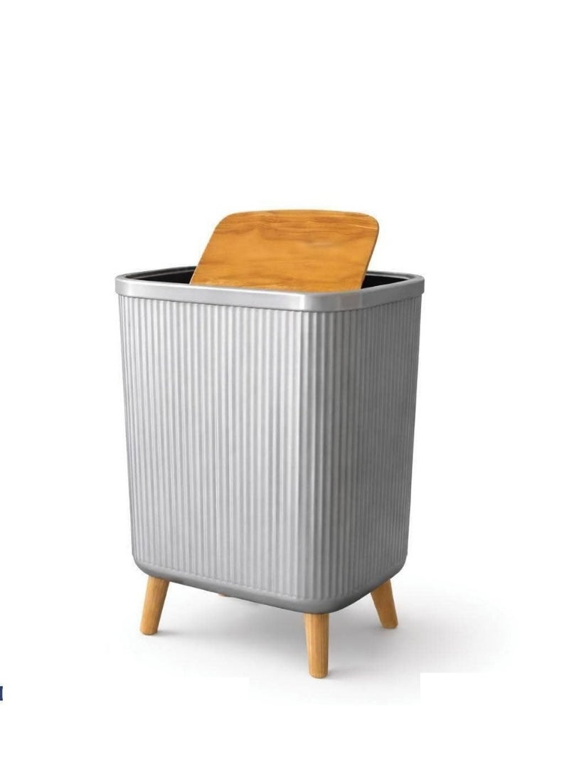 Touch square trash can – a modern and practical design for organizing spaces – gray
