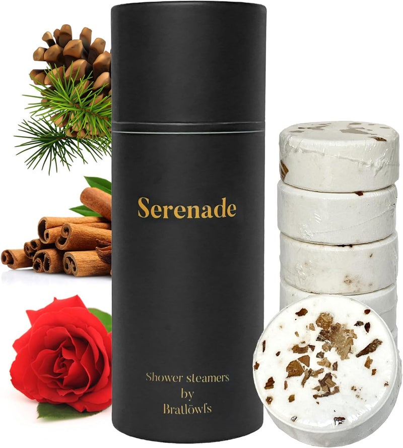 Shower Steamers  6 Luxury Aromatherapy Tablets for Romantic Relaxation  Transform Your Shower into a sensual Spa Serenade  Sandalwood Pinewood  Rose White With Flower Pedals