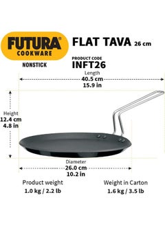 Hawkins Futura Nonstick Flat Tawa Induction Compatible Base, 26cm, 4.88mm Thick, Black - pzsku/Z85729D83C81BB5C49082Z/45/_/1739211945/f211806a-27a1-40d9-921c-50e73b9b5ed3