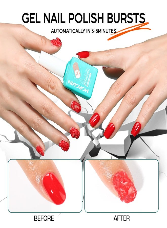 Morovan Gel Nail Polish Remover Set: Gel Polish Remover with Cuticle Oil Latex Tape Peel Off Liquid Quickly & Effectively Remove in 5 Minutes No Need Soaking or Wrapping - Image 5