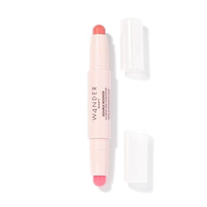 Wander Beauty Double Booked Lip Conditioner & Cream - Boss Babe/In The Clear - Dual-Sided Cream Lipstick With Vitamin E and Shea Butter - Glossy Tinted Lip Balm For Dry Cracked Lips - 0.05 oz