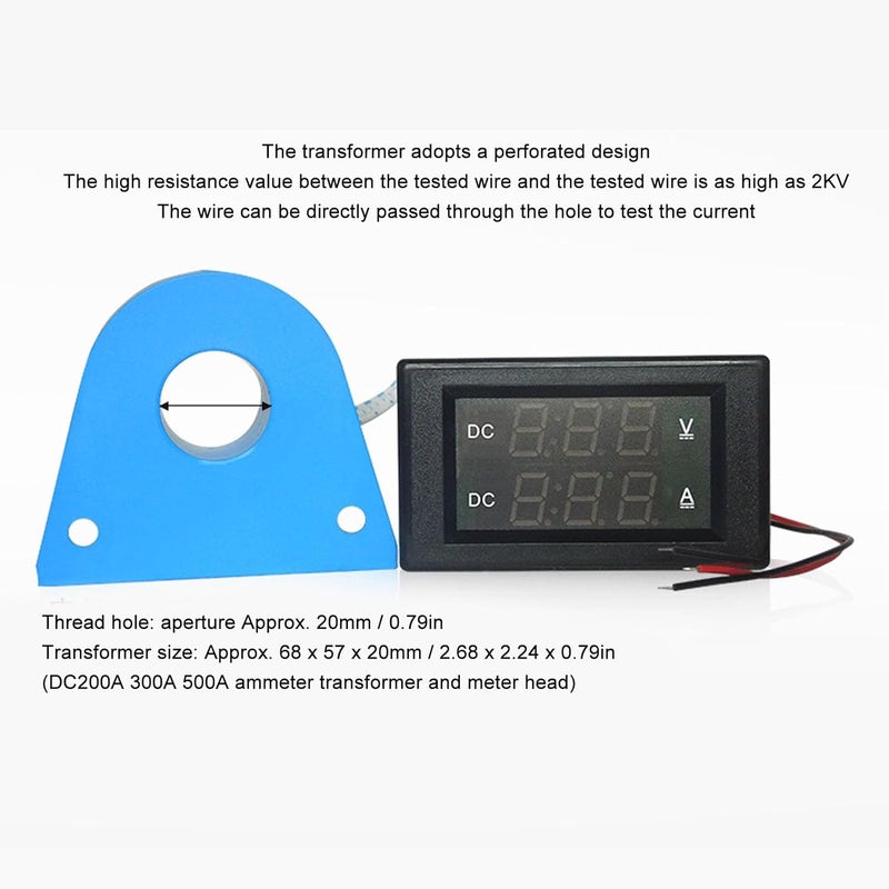 with AC 100-240V Supply and 2KV Resistance Perforated Sensor - Hall DC Voltage Current Meter Digital Ammeter Voltmeter for CNC Machine Tools and Industrial Instrumentation - Image 4