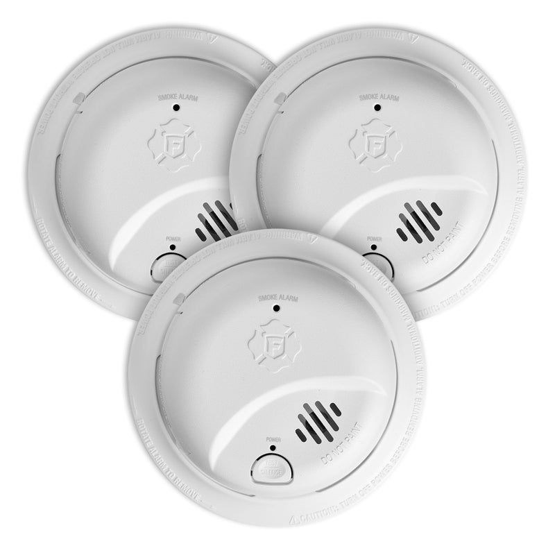 First Alert Smoke Alarm Interconnect Hardwire Detector with 10Year Battery Backup SMI105AC 3Pack