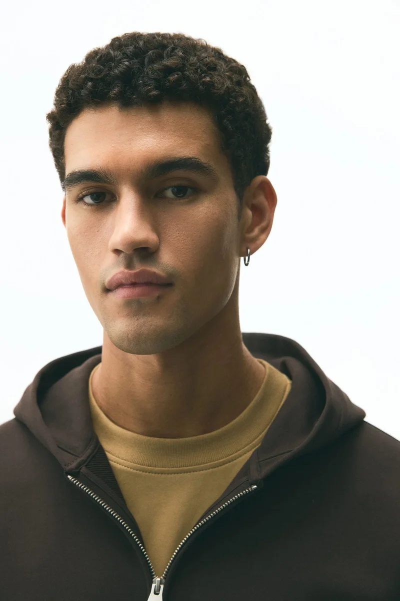 H&M Loose Fit Boxy-style zip-through hoodie