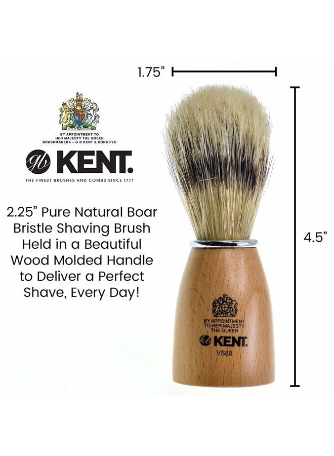 KENT فرشاة حلاقة كينت VS80 من شعر القنفذ الطبيعي، مجموعة حلاقة للرجال، للحلاقة الآمنة، شفرات الحلاقة للرجال. فرشاة حلاقة مثالية للرغوة مع كريم الحلاقة، صابون الحلاقة. كينت للحلاقة الفاخرة منذ 1777 - Image 2