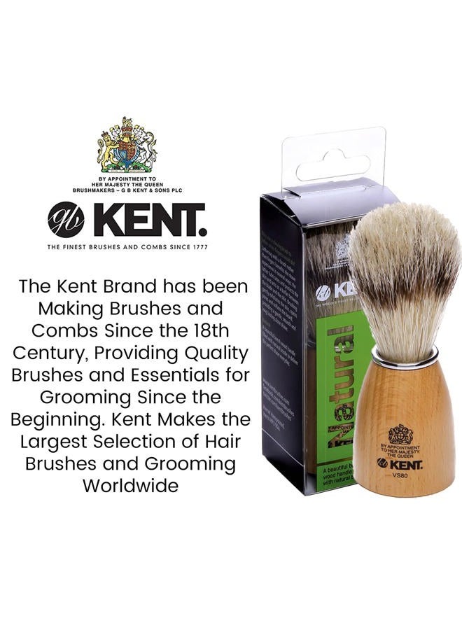 KENT فرشاة حلاقة كينت VS80 من شعر القنفذ الطبيعي، مجموعة حلاقة للرجال، للحلاقة الآمنة، شفرات الحلاقة للرجال. فرشاة حلاقة مثالية للرغوة مع كريم الحلاقة، صابون الحلاقة. كينت للحلاقة الفاخرة منذ 1777 - Image 5