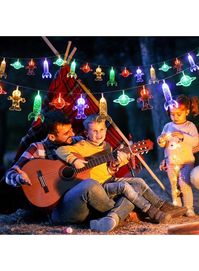 AceList 20 LED Children's Room LED String Light Astronaut Spaceship Rocket Pendants Holiday Party Lights Wall Window Nursery or Kids room Decor Wedding Around the Garden Party Patio Christmas (multicolour) - Image 4