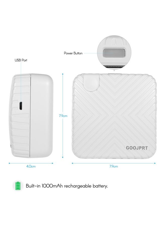 Portable Mini Printer 7.9x7.9x4cm White - Image 2