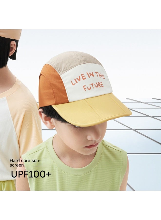 Bananain Uv Unisex Kids' Color-block Lettering Sun Hat Baseball Cap Upf100+ - Image 2