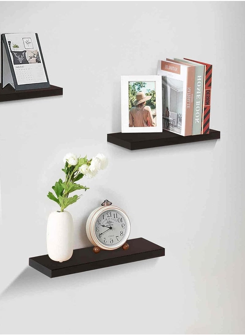 Roman Gifts - 3 Pcs Set of Floating Shelves for Wall Decor Wall Shelves for Bedroom Storage Large Deep Wall Mounted Shelves for Bathroom Towels Laundry Living Room Kitchen Closet - Image 1