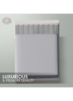 Hotel Linen Klub Hotel Linen Klub Stripe Microfiber  Light Grey Fitted Sheet  - Image 2