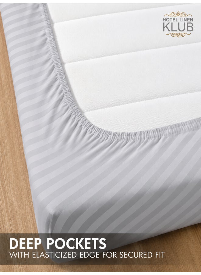 Hotel Linen Klub شراشف فندق كلوب شريط مايكروفايبر رمادي فاتح مغلف - Image 3