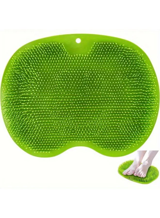 Grey Wall Mounted Silicone Bath Brush Exfoliating Body Scrubber For Back And Feet - Image 3