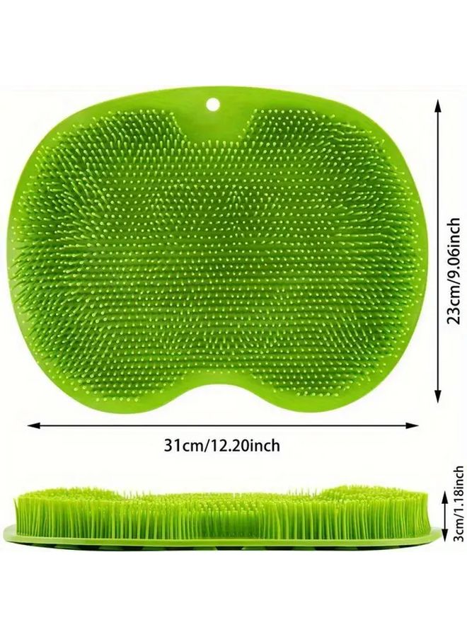 Grey Wall Mounted Silicone Bath Brush Exfoliating Body Scrubber For Back And Feet - Image 4