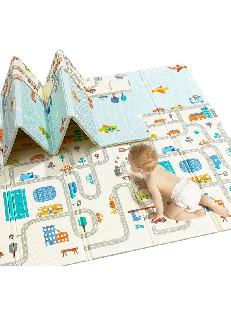 Baby Playmat Extra Large Foam Foldable Reversible Playmat Baby Crawling Mat (Design May Very) - Image 2
