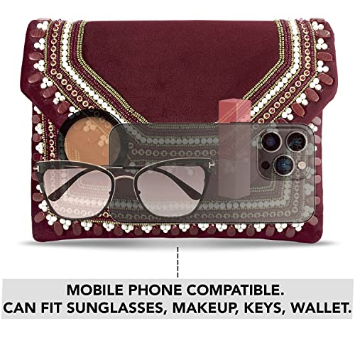 Peora Clutch Purses for Women Wedding Handmade Evening Handbags Party Bridal Clutch (C58M) - Image 2