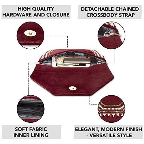 Peora Clutch Purses for Women Wedding Handmade Evening Handbags Party Bridal Clutch (C58M) - Image 3