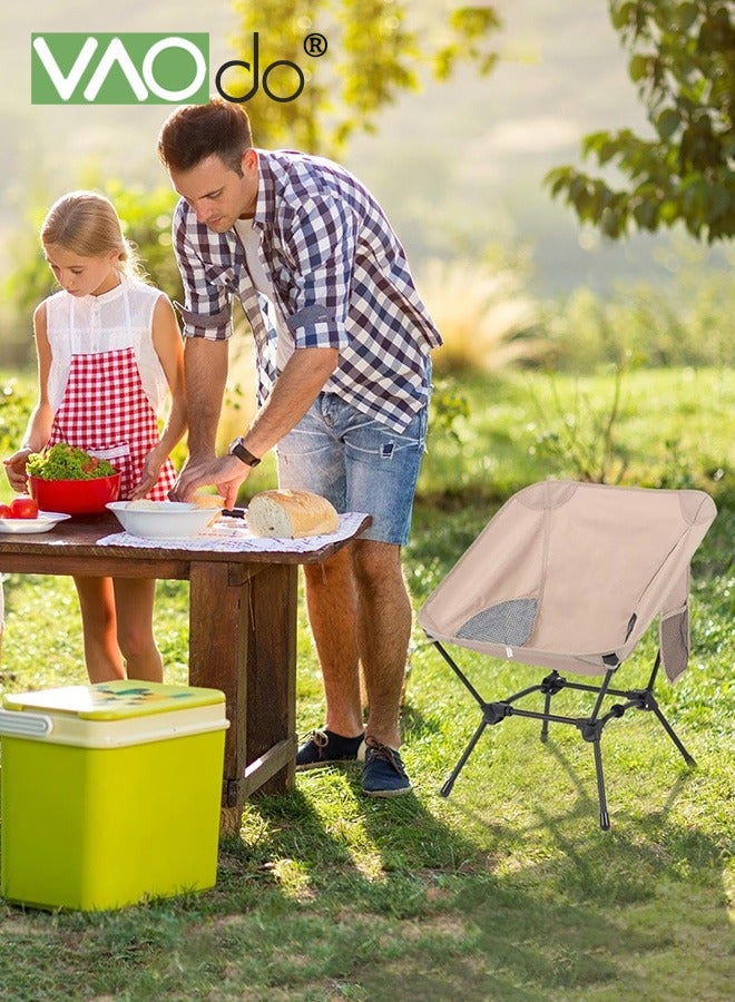 فاو دو كرسي تخييم خفيف الوزن قابل للطي، كرسي تخييم محمول صغير الحجم ومستقر للتخييم في الهواء الطلق، والسفر، والشاطئ، والنزهات، والمهرجانات، والمشي لمسافات طويلة، وحمل حقائب الظهر، يدعم 320 رطلاً، كرسي حمل حقائب الظهر، كرسي الشاطئ - Image 2