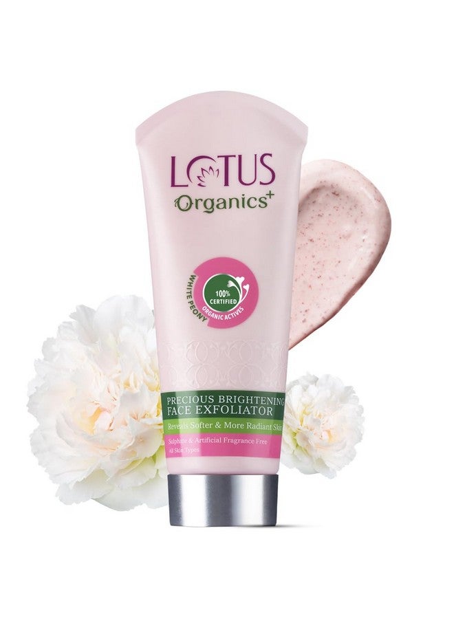 Lotus Organics+ Precious Brightening Face Exfoliator (Face Scrub), Removes Dead Skin Cells & Tackles Uneven Skin Texture, 100 G  - Image 1