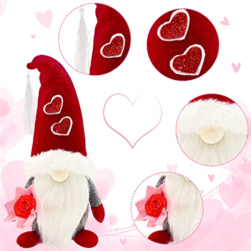 Teeker Valentines Day Decor - Valentines Day Decorations - Red Valentine Love Gnomes Decorations for Home, Office - Valentine's Gifts for Her, Wife, Women - Romantic Anniversary Vday Wedding Gift - Image 4