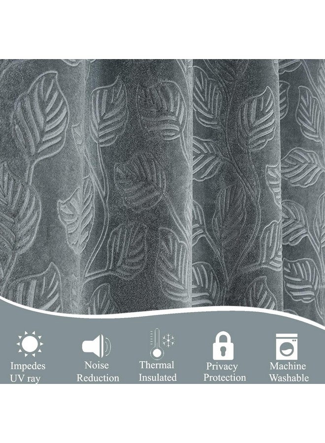 FRESH FROM LOOM Door Velvet Opaque Curtains 7 Feet Long | Door Window Curtain Velvet Room Darking Parda | Latest Modern Parde For Living Room Bedroom | Home Screens | Eyelet Ring (Grey, 2Pc, 7 Feet) - Image 4