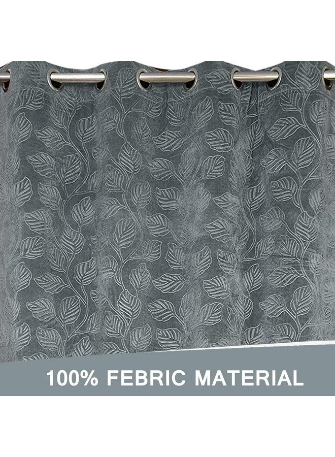 FRESH FROM LOOM Door Velvet Opaque Curtains 7 Feet Long | Door Window Curtain Velvet Room Darking Parda | Latest Modern Parde For Living Room Bedroom | Home Screens | Eyelet Ring (Grey, 2Pc, 7 Feet) - Image 5