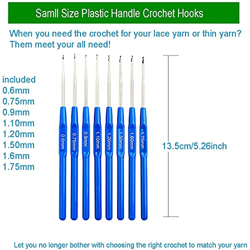 Looen Crochet Hooks Set-Yarn Needles Coloured Aluminum with Storage Case Rubbery Handle Ergonomic Comfort Grip DIY Craft Handmake Kit 47pcs - Image 4