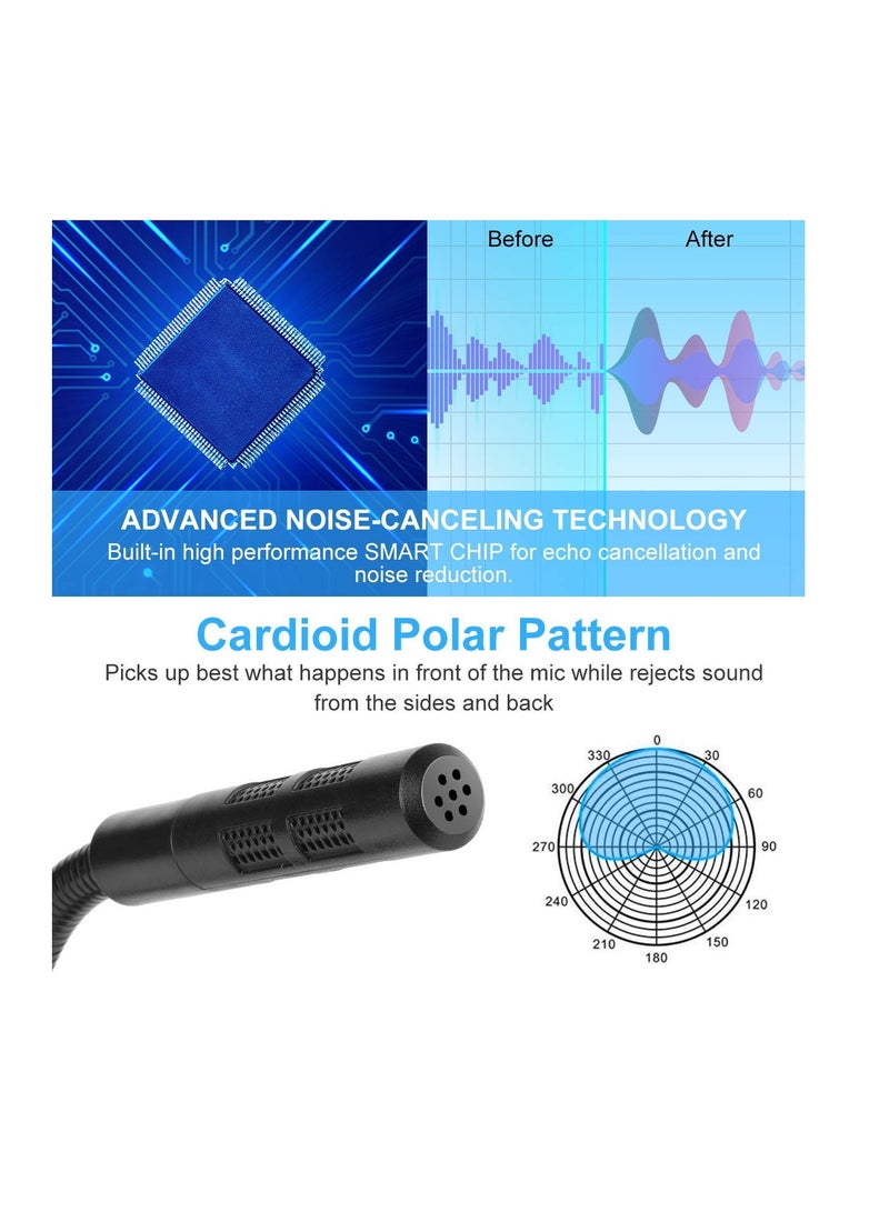 SYOSI SYOSI, USB Microphone, USB PC Mic for Business Video Conference, Recording, Chat, Podcasting, Online Class, Mute Button with LED Indicator, Compatible with Macbook, Laptop, PC, Window - Image 5