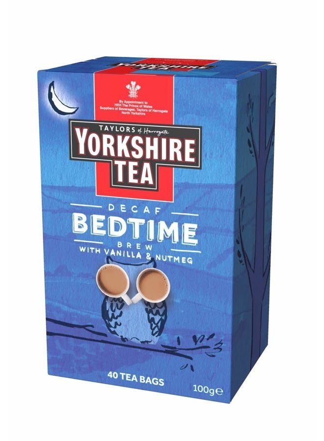 Taylors of Harrogate Yorkshire Tea Decaf Bedtime Brew With Vanilla And Nutmeg Tea - 40 Tea Bags 100g