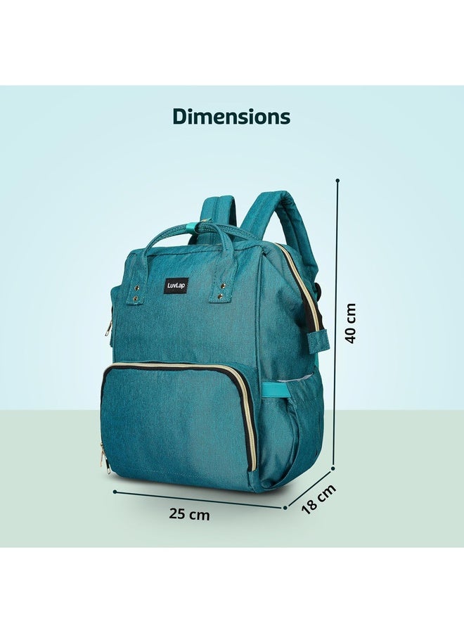 Luvlap Lily Multifunctional Waterproof Diaper Bag for Mothers for Travel, Mother Travelling Bag, Backpack Cum Tote bag for Mothers, Large storage capacity with 15 pockets (Green) - Image 3