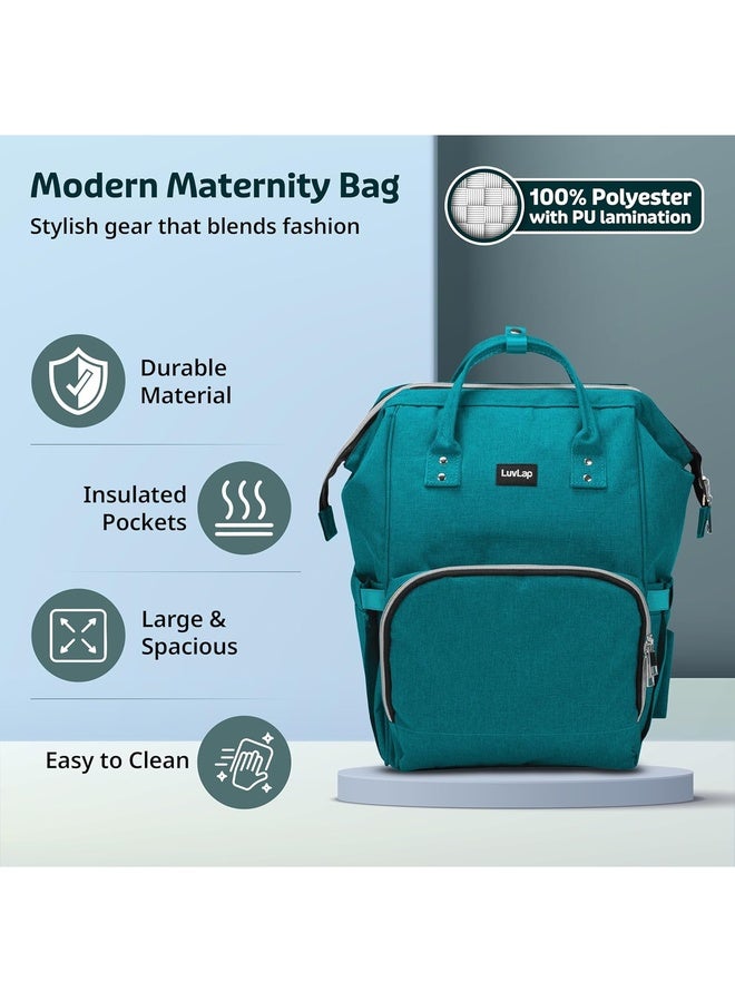 Luvlap Lily Multifunctional Waterproof Diaper Bag for Mothers for Travel, Mother Travelling Bag, Backpack Cum Tote bag for Mothers, Large storage capacity with 15 pockets (Green) - Image 2