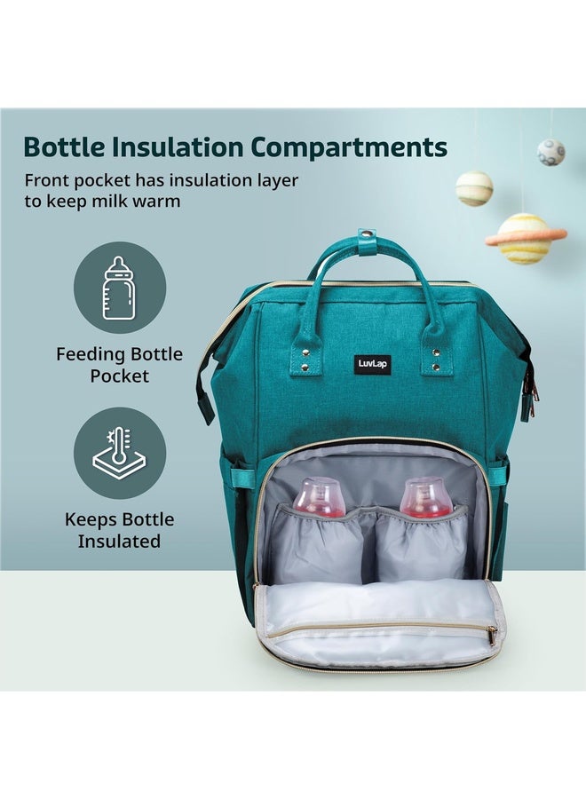 Luvlap Lily Multifunctional Waterproof Diaper Bag for Mothers for Travel, Mother Travelling Bag, Backpack Cum Tote bag for Mothers, Large storage capacity with 15 pockets (Green) - Image 4