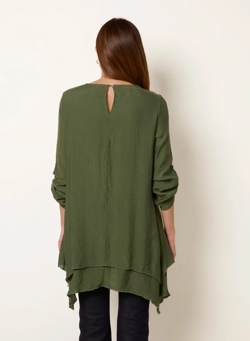 Blue Vanilla Double Layered Long Sleeve Top