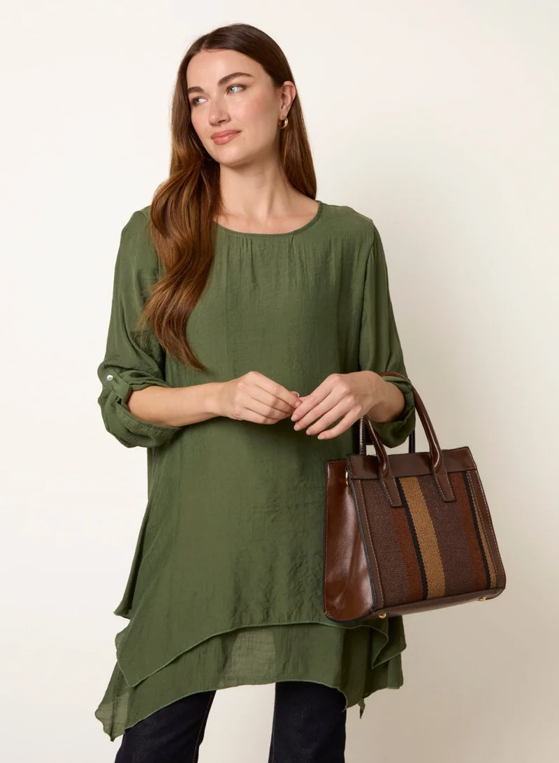 Blue Vanilla Double Layered Long Sleeve Top
