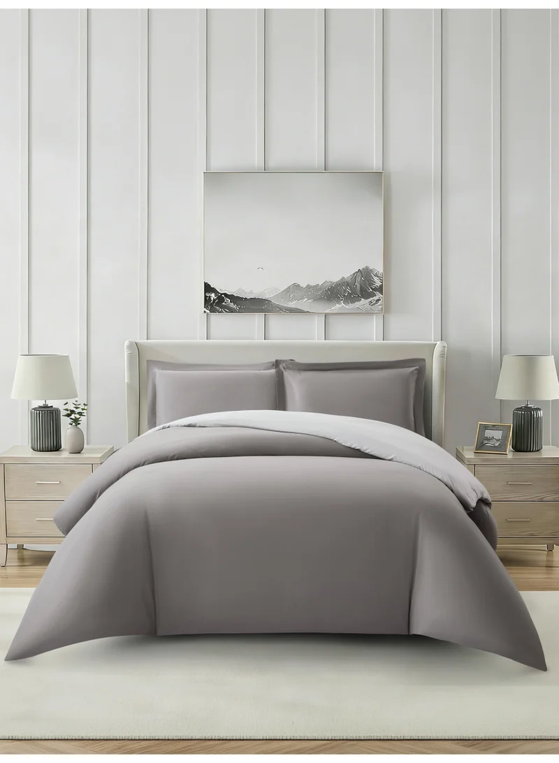 Solid Duvet Cover Set, Fits 150 × 200 cm Bed, Queen Size 4-Piece Set, Brushed Microfiber Without Filler