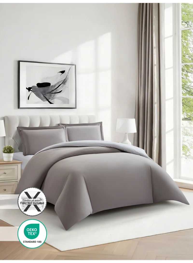 Donetella QUEEN (150x200 cm) Solid Duvet Cover Set, Fits 150 × 200 cm Bed, Queen Size 4-Piece Set, Brushed Microfiber Without Filler  | Best Price UAE
