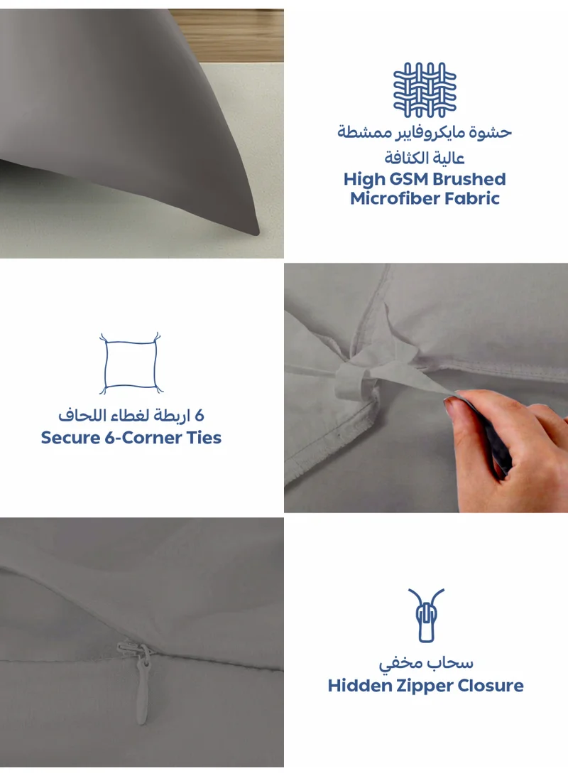 Donetella QUEEN (150x200 cm) Solid Duvet Cover Set, Fits 150 × 200 cm Bed, Queen Size 4-Piece Set, Brushed Microfiber Without Filler  | Best Price UAE