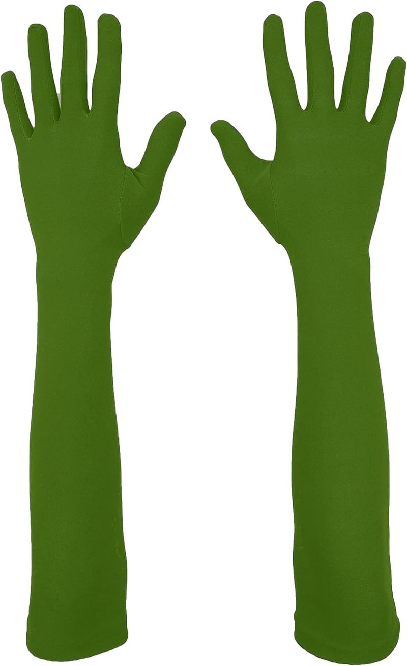 VSVO Unisex 17.7" Elbow Length Spandex Stretchy Costume Gloves Opera Party Bridal Dance Gloves - Image 1