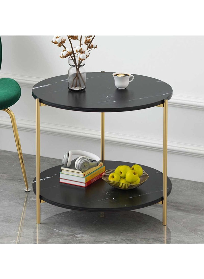 Generic Coffee Tables for Living Room, Round End Side Tables Sofa Table, Modern Marble Nesting Table with Metal Frame Legs  - Image 2