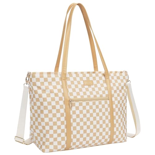 TANTO Laptop Tote Bag for Women 17 Inch Teacher Bag with Compartments Canvas Computer Bag with 15 Pockets Work Tote Bag Travel Business Briefcase Office Handbag Bag with Shoulder Straps - Image 1