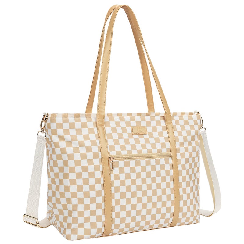 TANTO Laptop Tote Bag for Women 17 Inch Teacher Bag with Compartments Canvas Computer Bag with 15 Pockets Work Tote Bag Travel Business Briefcase Office Handbag Bag with Shoulder Straps - Image 2