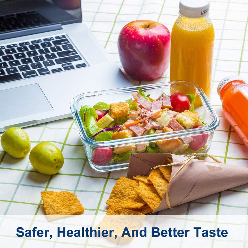 ARUZEN 5Pack400ml Glass Meal Prep ContainersGlass Food Storage ContainersAirtight Glass Lunch Containers with Lids BPAFree Microwave Oven Freezer and Dishwasher - Image 3