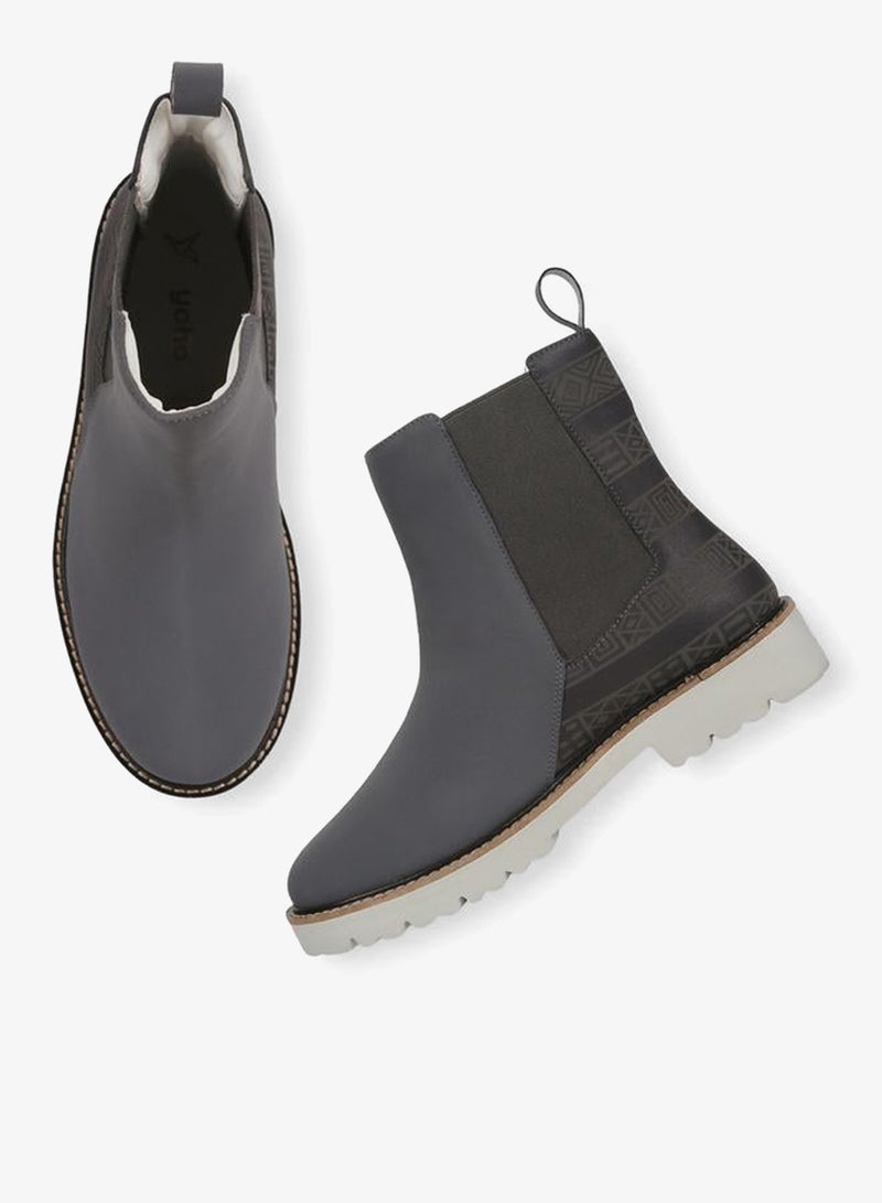 YOHO Grey Comfortable Lightweight Printed Boots - Image 5